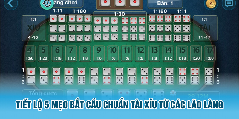 5 mẹo bắt cầu chuẩn tài xỉu